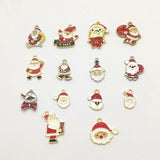100pcs Christmas Santa Claus Enamel Charm Pendant for DIY Jewelry