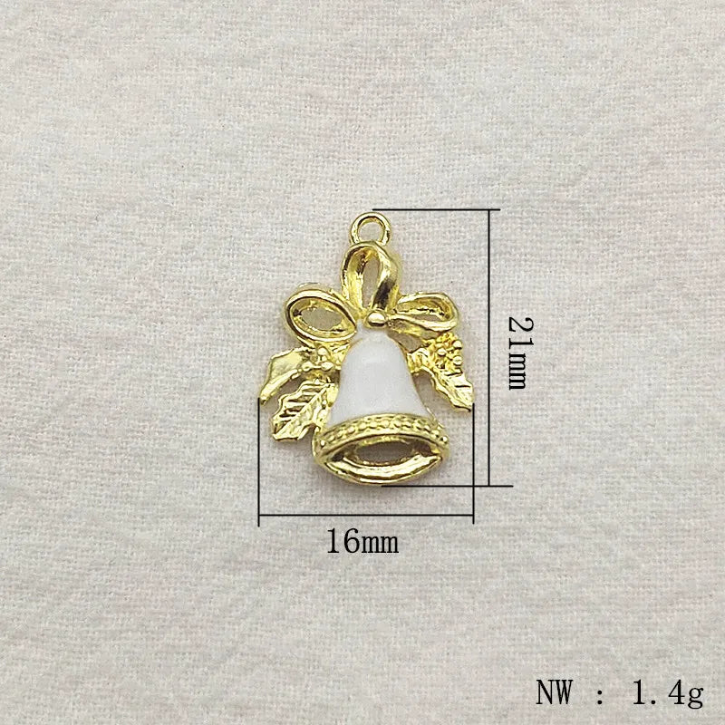 Christmas Santa Claus Boots Bells Charm for DIY Jewelry
