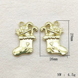 Christmas Santa Claus Boots Bells Charm for DIY Jewelry