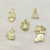 Christmas Santa Claus Boots Bells Charm for DIY Jewelry