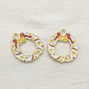100pcs Christmas Wreath Pendant/Charm for DIY Jewelry