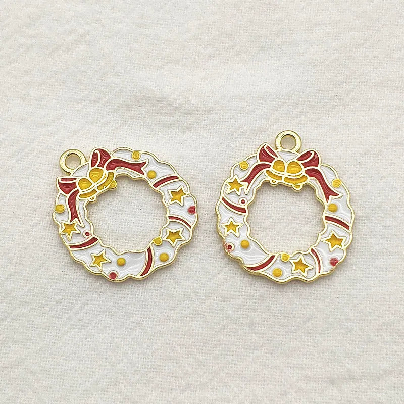 100pcs Christmas Wreath Pendant/Charm for DIY Jewelry