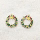 100pcs Christmas Wreath Pendant/Charm for DIY Jewelry