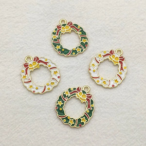 100pcs Christmas Wreath Pendant/Charm for DIY Jewelry