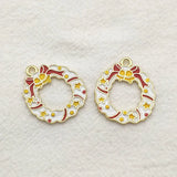 100pcs Christmas Wreath Pendant/Charm for DIY Jewelry