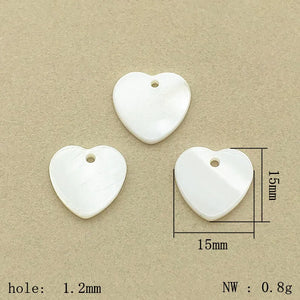 100pcs Real Nature Shell Carving Heart Charm DIY Jewelry Parts