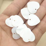 100pcs Real Nature Shell Carving Heart Charm DIY Jewelry Parts