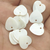 100pcs Real Nature Shell Carving Heart Charm DIY Jewelry Parts