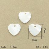100pcs Real Nature Shell Carving Heart Charm DIY Jewelry Parts