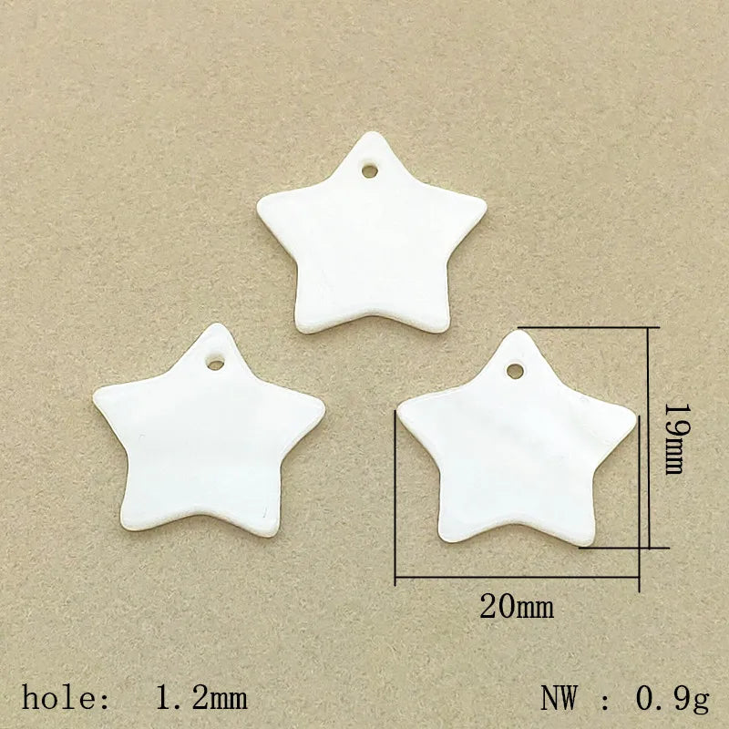 100pcs Star Shape Shell Carving Charm DIY Jewelry Parts