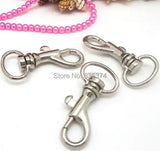 100pcs Rhodium Silver Lobster Swivel Clasps w/Curved Circle for Key Rings