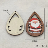 100pcs Wood Charm Coloured Draw Pendants Christmas Earring DIY Jewelry Findings