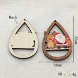 100pcs Wood Charm Coloured Draw Pendants Christmas Earring DIY Jewelry Findings