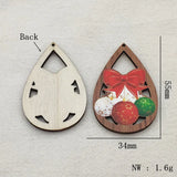 100pcs Wood Charm Coloured Draw Pendants Christmas Earring DIY Jewelry Findings