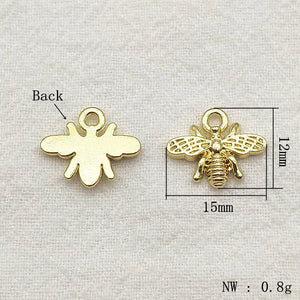 100pcs Zinc Alloy Enamel Pendants Bee Charm DIY Jewelry Findings