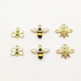 100pcs Zinc Alloy Enamel Pendants Bee Charm DIY Jewelry Findings