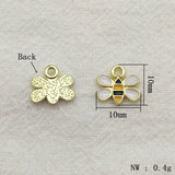 100pcs Zinc Alloy Enamel Pendants Bee Charm DIY Jewelry Findings