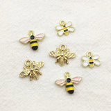 100pcs Zinc Alloy Enamel Pendants Bee Charm DIY Jewelry Findings