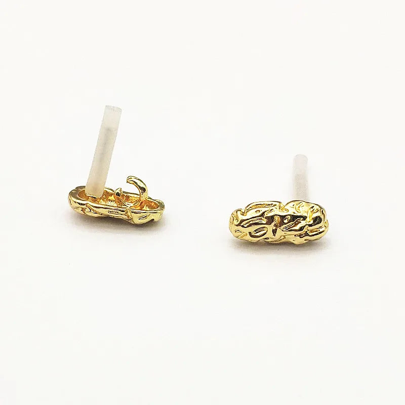100pcs Zinc Alloy Oval Ear Studs DIY Jewelry Findings