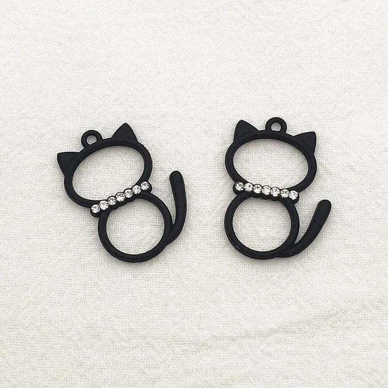 100pcs Zinc Alloy Pendant Rhinestone Charm Jewelry Findings