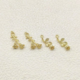 100pcs Zinc alloy Flower Charm Earring Parts DIY Jewelry Findings