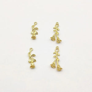 100pcs Zinc alloy Flower Charm Earring Parts DIY Jewelry Findings