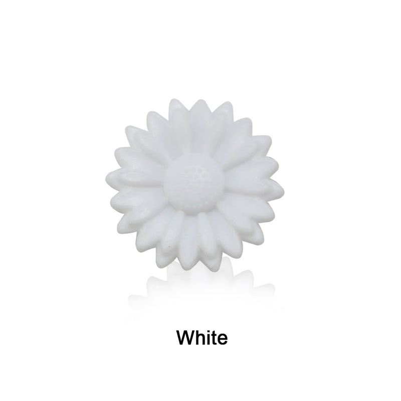 10Pcs 22MM Daisy Silicone Beads Rainbow Glow Baby Toy