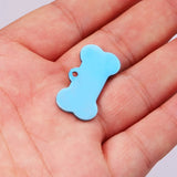 10Pcs Stainless Steel Pet ID Card Pendant DIY Dog Bone Laser Logo Accessory