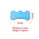 10Pcs Stainless Steel Pet ID Card Pendant DIY Dog Bone Laser Logo Accessory