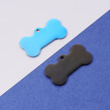 10Pcs Stainless Steel Pet ID Card Pendant DIY Dog Bone Laser Logo Accessory
