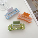Resin Two-color Hollow Hairpin Shark Clip for Women Hair Ornament