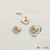 10mm Copper/CZ Heart Charm 100pcs DIY Jewelry Findings