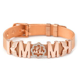 10mm Love Heart MOM Charms Bracelets Set - Stainless Steel Mesh Bracelet