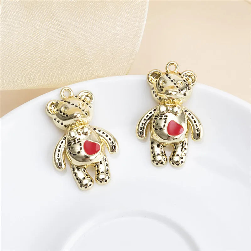 Animal Bear Charms Alloy Pendants for DIY Jewelry Making