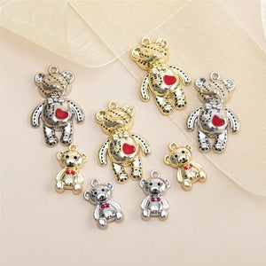 Animal Bear Charms Alloy Pendants for DIY Jewelry Making