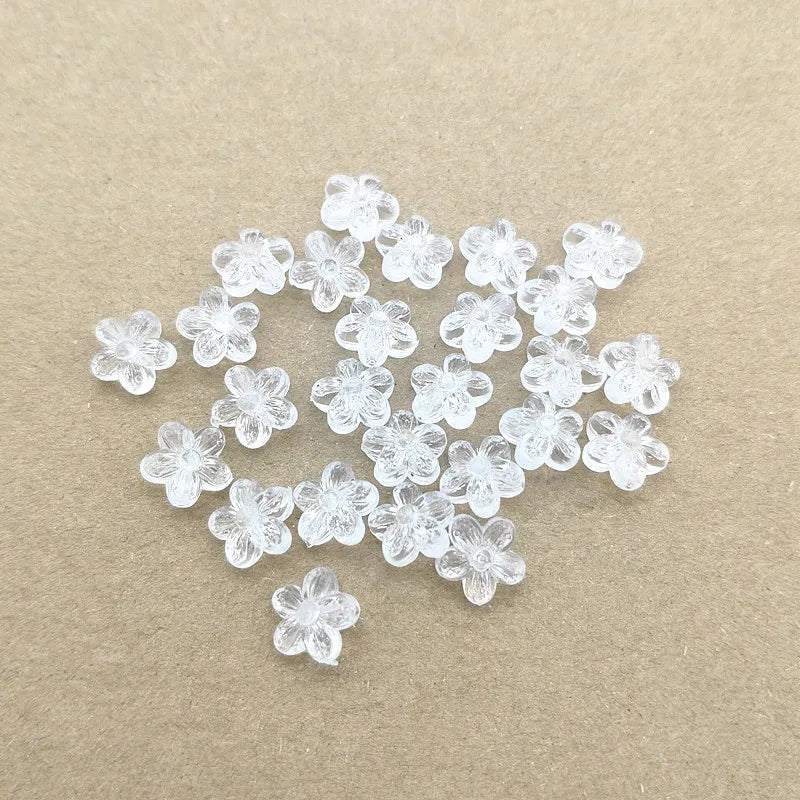 Clear Flower Shape Acrylic Beads for Earrings DIY, 1700pcs