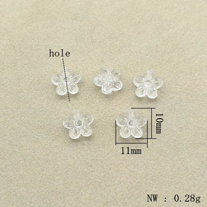 Clear Flower Shape Acrylic Beads for Earrings DIY, 1700pcs