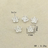 Clear Flower Shape Acrylic Beads for Earrings DIY, 1700pcs