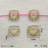 Clear Bronzing Effect Flower Beads 1800pcs for DIY Jewelry - 10x11mm