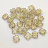 Clear Bronzing Effect Flower Beads 1800pcs for DIY Jewelry - 10x11mm