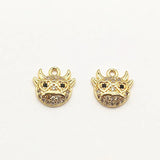 30pcs 18kgp Cubic Zirconia Charm for Necklace Earring DIY Parts Jewelry Findings
