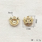 30pcs 18kgp Cubic Zirconia Charm for Necklace Earring DIY Parts Jewelry Findings