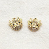 30pcs 18kgp Cubic Zirconia Charm for Necklace Earring DIY Parts Jewelry Findings