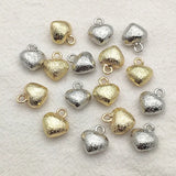 Brass Pendants Heart Charm Necklace/Earring DIY Parts