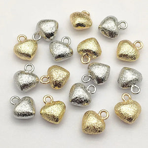 Brass Pendants Heart Charm Necklace/Earring DIY Parts