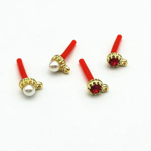 100pcs Rhinestone/Imitation pearls Ear Stud for Earring DIY Parts