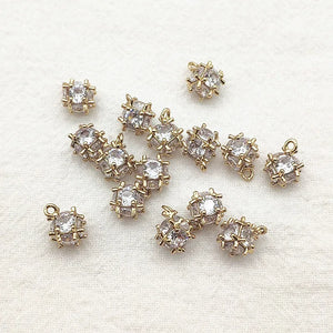 Arrival! 10x8mm CZ Square Charm 50pcs