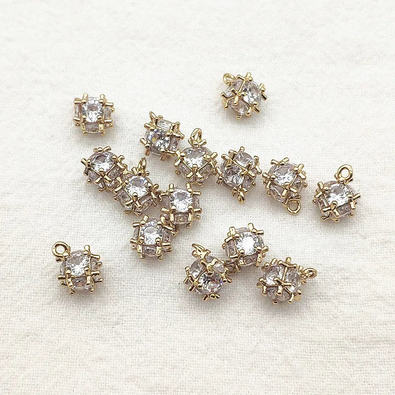 Arrival! 10x8mm CZ Square Charm 50pcs