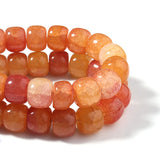 10x8mm Orange Floral Septa Beads Round Loose Beads 15''
