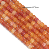 10x8mm Orange Floral Septa Beads Round Loose Beads 15''